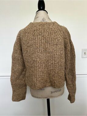Abercrombie & Fitch Heathered Brown Ribbed Crewneck Sweater